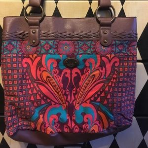 Large Karma Shoulder Bag / Purse w/ Boho Print